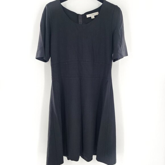 LK BENNETT Gail Dress Black Stretch A-Line Short Sleeve - Picture 1 of 4